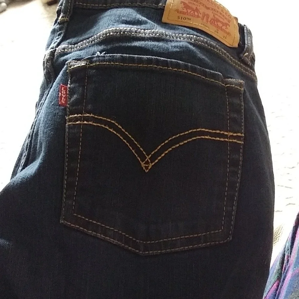 Levis‎ 510 Skinny Jeans Mens 29x29 Dark Indigo Blue Denim 5510-02W